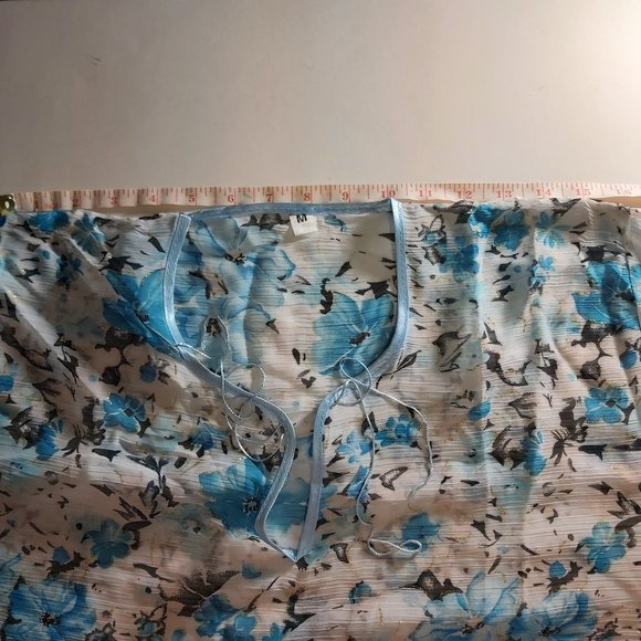 *3/$20* NWOT handmade tunic blue/white floral - Picture 4 of 9
